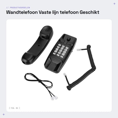 Dailygoods- Vaste Telefoon Draadloos - Wandmontage Beugel - Telefoonlijnvoeding - Telefoon met Snoer - Oproepdemping - Energiebesparend - Wandtelefoon