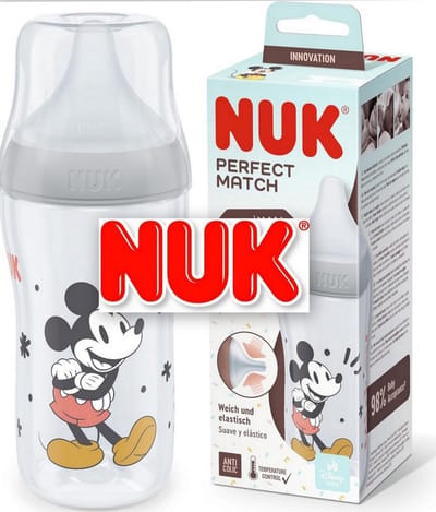 NUK | Disney Baby | Mickey Mouse | Perfect Match Babyfles | 3 m+ | 260 ml | 260 ml