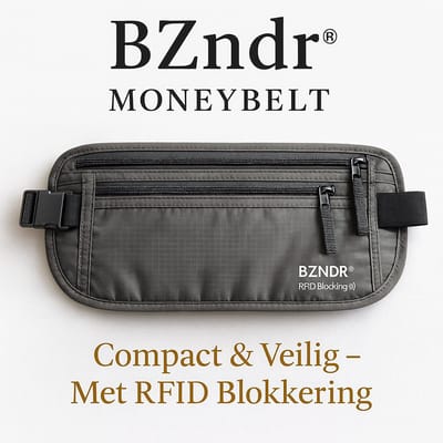 BZNDR® Moneybelt Grijs- Luxe Reisportemonnee - Onesize & Unisex - Geldriem - Heuptasje - Buideltasje