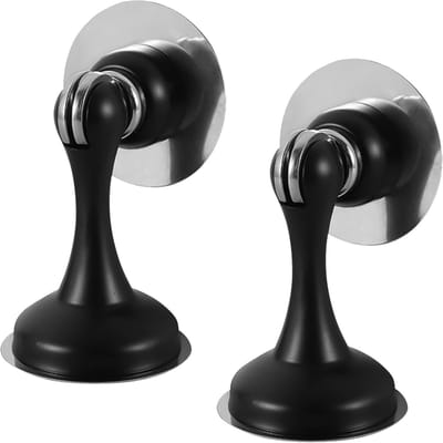 Dailygoods - 2 stuks magnetische deurstoppers, roestvrij stalen deurstopper, magnetische deurklink, magnetische deurhouder met vangst, zelfklevende/verbergingsschroeven gemonteerd voor thuiskantoor, patio