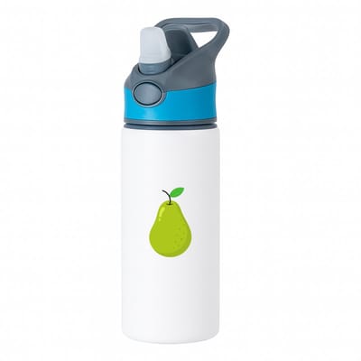 Hacebo® - Peren waterfles met rietje blauw - Fruitschaal - fruit liefhebbers - Peer - vrucht - gezond eten - water fles - 650ML