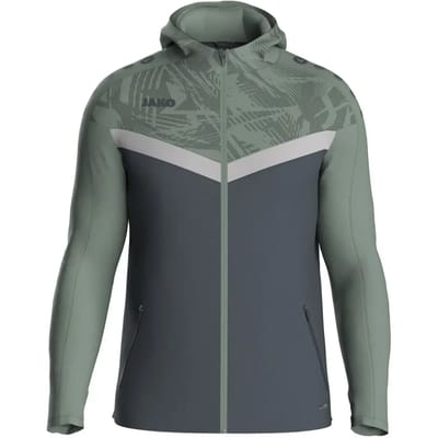 Jako Iconic Jas Met Kap Dames - Zachtgrijs / Mintgroen / Antra Light | Maat: 40