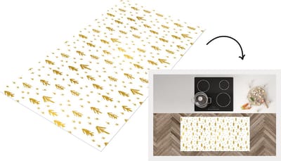 Keukenloper - Loper keuken - Dennentak - Patronen - Goud - 120x60 cm - Keukenloper vinyl