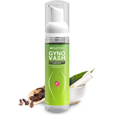 Очищающая пена для женской интимной гигиены (70 мл), GynoVash Daily Protection & Balance,  Millennium 70 ml white