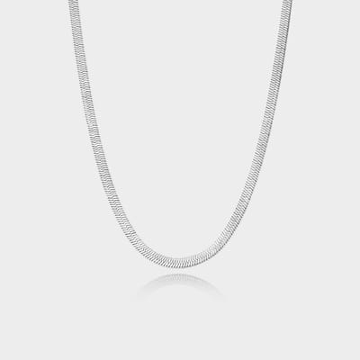 Herringbone Ketting 3 mm - Zilveren Schakelketting - 50 cm lang - Ketting Heren - Olympus Jewelry