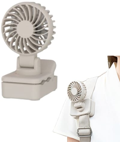 Miniventilator - Clipventilator - USB ventilator - 3 Windsnelheden - Ideaal voor bureaus, kinderwagens tenten - 6 x 7,2 x 10,6 cm - Abrikoos