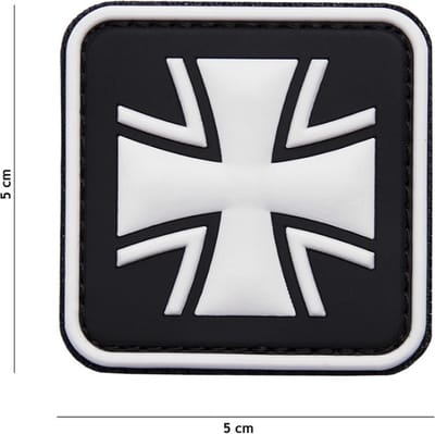 Embleem 3D PVC German Cross Zwart