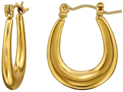 Joy Ibiza - Ovale oorbellen - druppel oorringen - 17 x 22 mm - Franse sluiting - chirurgisch staal - ear party boho - bohemian style - ip/pvd gold plated