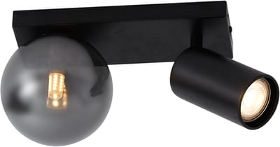 QAZQA lesly - Moderne Plafondlamp - 1 lichts - L 31 cm - Zwart - Woonkamer | Slaapkamer | Keuken