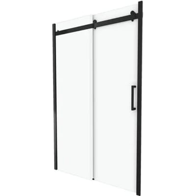 Aurlane - Douche Schuifdeur Rolling 120 X 200cm - Zwart Profiel - 8 Mm Helder Glas