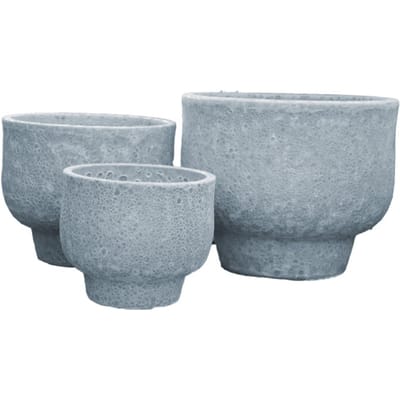 PTMD - Pot Sanish - Blauw - 50x50x40cm - Set van 3