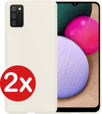 Hoesje - 2 Stuks - Geschikt voor Samsung Galaxy A03s - Sterk & Shockproof - Telefoonhoes - Back Cover - Case Siliconen - Telefoon Hoes - Wit