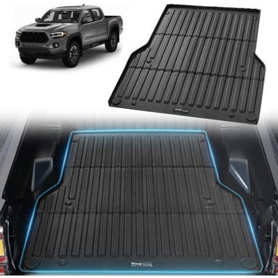 VEVOR Truck Bed Mat Compatibel met Toyota Tacoma 2005-2023, TPE Truck Bed Mat 1520 x 1360 x 45 mm, Zwarte Dikke Matras, Ideaal voor het Vervoeren van Goederen