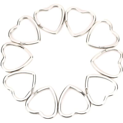 10 stuks Metalen Sleutelhanger Ring Haak Connector DIY Sieraden Maken Tool Handtas Decoratie(Hartvormig )
