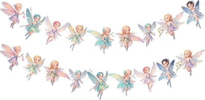 Feestelijke Fairy Banner Decoraties voor Verjaardagsfeest, Hangende Versiering voor Meisjes, Themafeest Benodigdheden voor Sprookjesachtige Wonderwereld