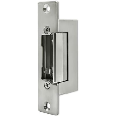 Qoltec Gâche électrique symétrique avec mémoire et verrouillage + plaque de montage| 12V | Acier inoxydable