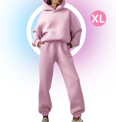 Livano Joggingpak Dames - Huispak - Trainingspak - Volwassenen - Capuchon - Jogging Pak - Joggingspak - Roze - Maat XL