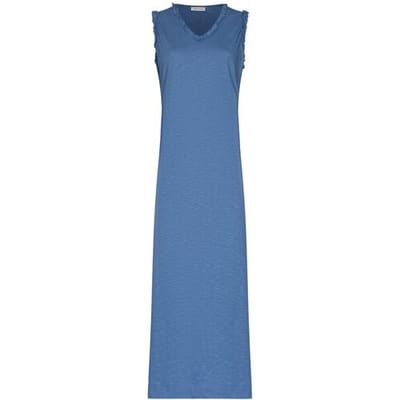Pastunette - Nachthemd - Stone Blue - Katoen - Blauw - Mouwloos - Lang - Maat 38