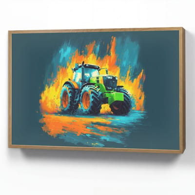 Nachtlampje 90x60 cm - Kinder lamp - Abstract - Tractor - Groen - Tafellamp kinderkamer draadloos - Slaapkamer lampje - Bedlamp kinderen - Kinderlampje - Wandlamp babykamer - Nachtlampjes