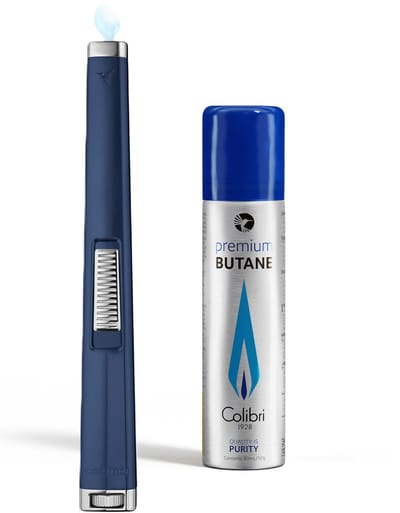 Colibri Aura Gas Aansteker Kaarsen - Jet Flame - Windproof - Navulbaar - Blauw - met Butaan Gasfles