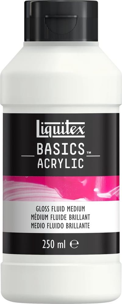 Liquitex 8870302 Basics Gloss Fluid Medium 250 ml – Vloeibaar acrylmedium, glanzend & transparant
