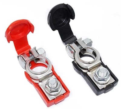 MTTProducts - Quick Release Battery Clamps - Koper - Corrosiebestendig - 12V/24V/48V - Geschikt voor Auto en Boot - Compact formaat
