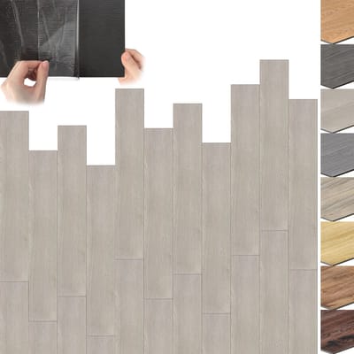 Froadp PVC-vloerbedekking 7,5 m² in middelgrijs tegels Vinylvloer kliksysteem Vinyl vloerbedekking met houteffect voor vloerverwarming 54 tegels