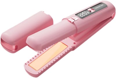 Draadloze Stijltang- en Krultang 2-in-1 - 6 Temperatuurstanden (160-220°C) - Snel Opwarmen in 10 Seconden - 4500mAh Batterij - Oplaadbaar via USB-C - Roze