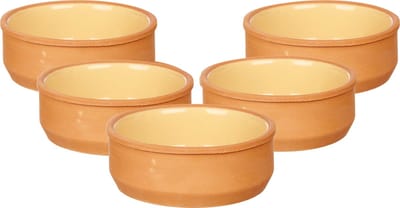 La Dehesa Tapas/creme brulee serveer schaaltjes - set van 18x - terracotta - geel - 12 x 4 cm