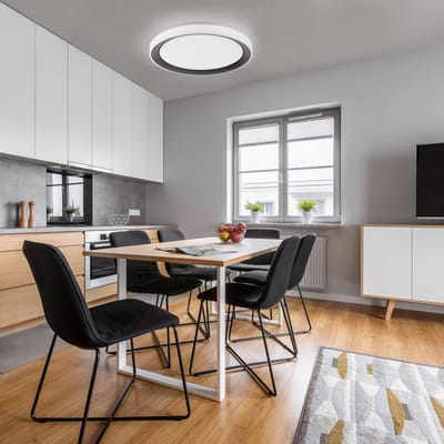 LOLA Smart Disc LED plafondlamp zwart/wit, RGBW