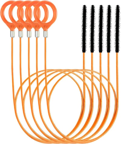 Afvoerontstopper Set - Pijp Reiniger - Verstopping Verhelpen - Fijne Borstelkop - 81 cm Lengte - Oranje
