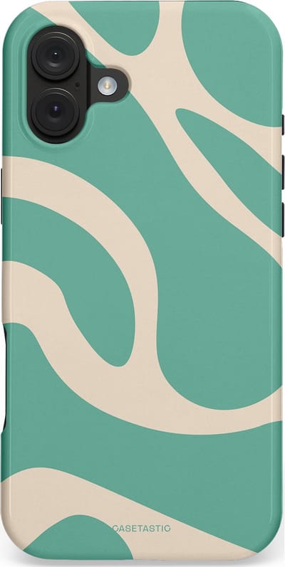 Casetastic hoesje geschikt voor Apple iPhone 16 Plus - MagSafe - Dubbellaagse bescherming - Zand Groene Vlaktes - Fashion Case - Saliegroen Zand