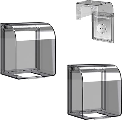 Waterdichte Stopcontactafdekking - 2 stuks - Spatbescherming - Behuizing - Waterdichte - voor Badkamers en Keukens -86mm x 86mm - Kabelbox - Transparant
