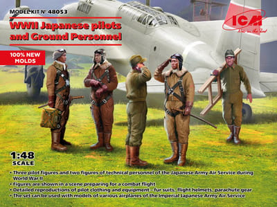 ICM Modelbouwpakket Militaire voertuigen - 48053 Japanse piloten en grondpersoneel uit de Tweede Wereldoorlog Plastic - 1:48 - Modelbouw