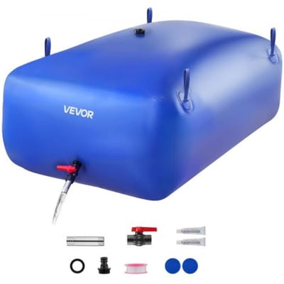 VEVOR Waterzak/Opbergcontainer 540 L, Waterzak gemaakt van duurzaam 1000D PVC, Waterzak, ideaal voor kamperen, tuinirrigatie, campers en noodgevallen, blauw
