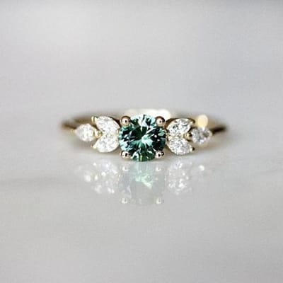 Bagues tendance en cristal blanc et vert pour femmes, bijoux de fête, cadeaux pour la Saint-Valentin 6 vert