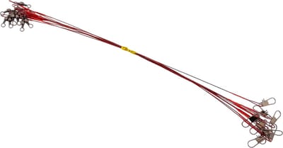 S&D | Stalen onderlijn vissen - 10 stuks - Rood - 14kg 25cm - Hengelsport - Voor roofvissen met kunstaas