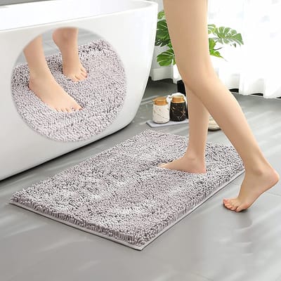 Vlekbestendige deurmat, antislip/machinewasbare microvezel entreemat, superabsorberend, geschikt voor schoenen en poten vol modder en water, grijs, 40*60 cm