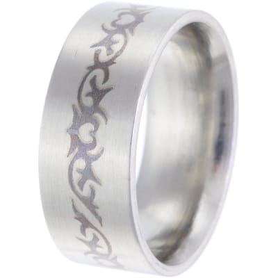Behave - Ring - Stoere herenring – Tribal design – Mat stainless steel – 9 mm breed – Nikkelvrij