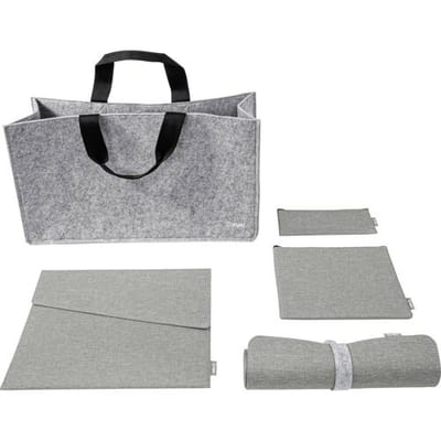 Sigel Bundle Desk Sharing Bag L Notebook Case Organizer Set Desk Mat Tas voor accessoires Geschikt voor max. (laptop): 39,6 cm (15,6) Lichtgrijs
