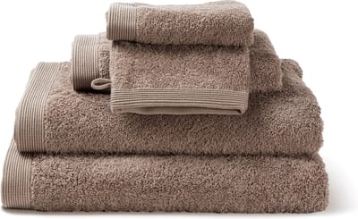 Casilin Handdoeken Set - Como - 2 douchelakens (70x140cm) + 1 handdoek (50 x 100cm) + 2 washandjes - Walnut - Taupe