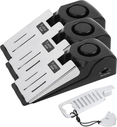 Deurstopper Alarm - Extra Beveiliging - Reis Veiligheid - Dubbele Bescherming - 14x4.5x3.8cm - Zwart