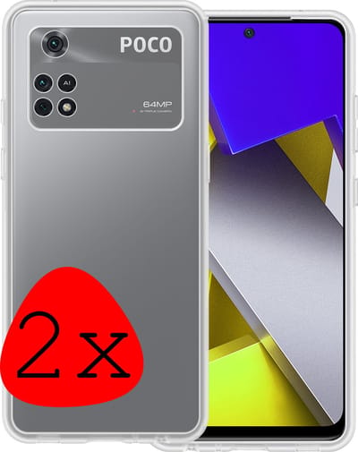 Hoesje 2 Stuks - Geschikt voor Xiaomi Poco X4 Pro 5G - Sterk & Shockproof - Case Siliconen - Back Cover - Telefoon Hoes - Transparant