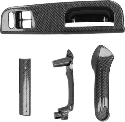 4 Stuks Deurgreep Covers voor Interieur, Raam Schakelaar Paneel Bezel en Carbon Fiber Stijl Trims voor MK4 2 Deurs LHD Veiligheid en Bescherming