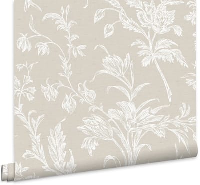 Laura Ashley Lloyd Behang - Bloemen - 10mx52cm - Beige