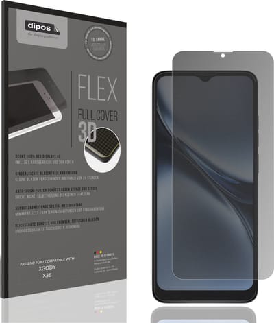 dipos FLEX – Matte Privacy Screenprotector geschikt voor XGODY X36 | Volledige Schermbescherming | Case-Friendly