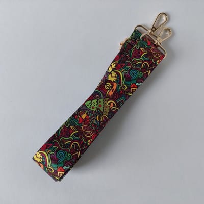 Bag Strap / Tashengsel | flowerpower | 110 cm x 2,5 cm | Schouderriem | kleurrijk | messing haakjes