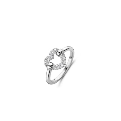 TI SENTO Dames Ring - 925 zilver - Zirconia wit - Maat 17.25 mm / maat 54 - 12291ZI