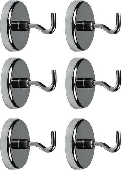 Benson Ophanghaakjes - 6x - magnetisch - ovaal - zilver - D3,6 cm
