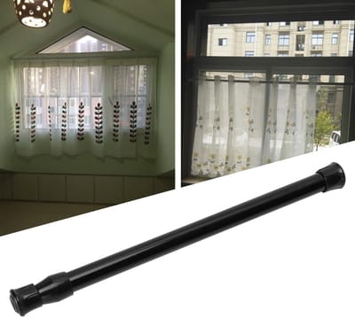 NTH products- Douchegordijnstang Verstelbaar - Telescoopstang - Koolstofstaal - Zwart - Diameter 1,3 cm - Robuust en duurzaam - Gordijnroede